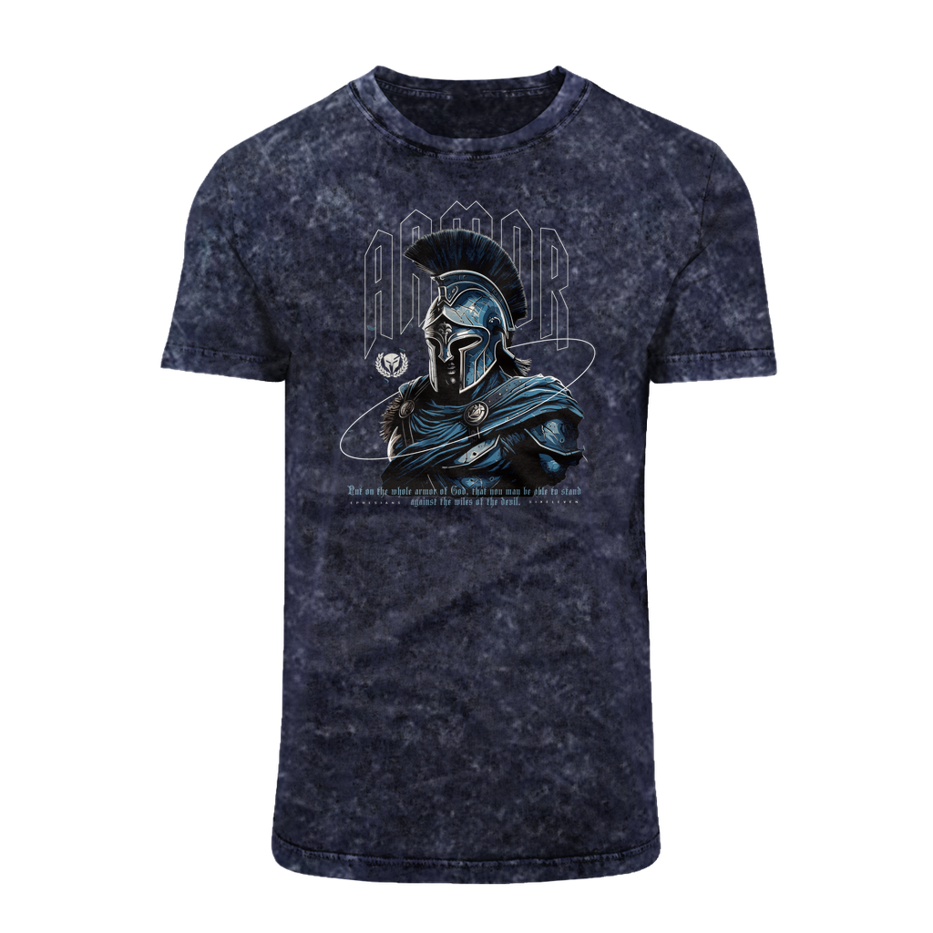 Armor of God - Blue - Acid Washed T-Shirt
