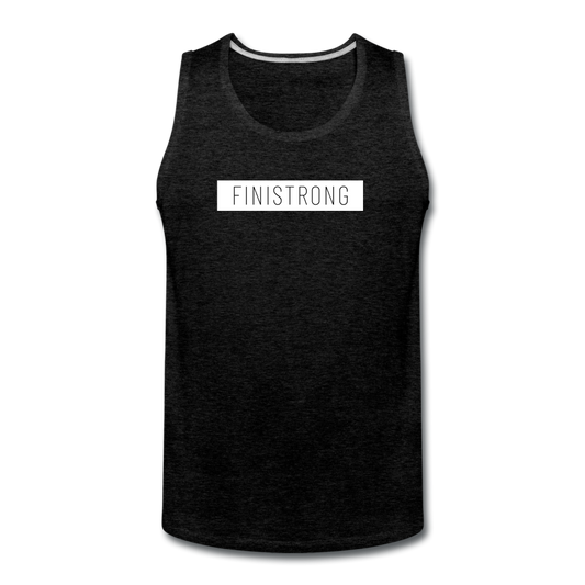 Men’s White Patch Logo Tank - charcoal gray