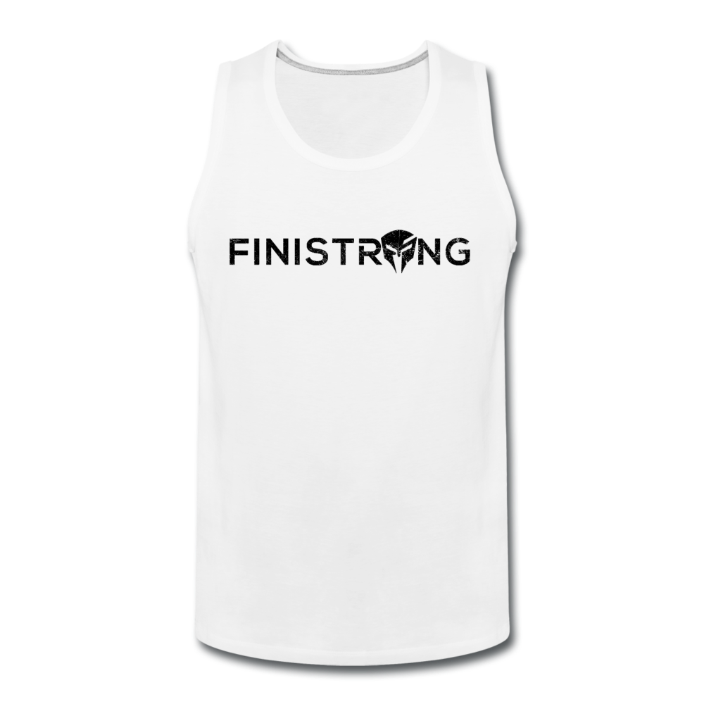 Men’s Dark Logo Tank - white