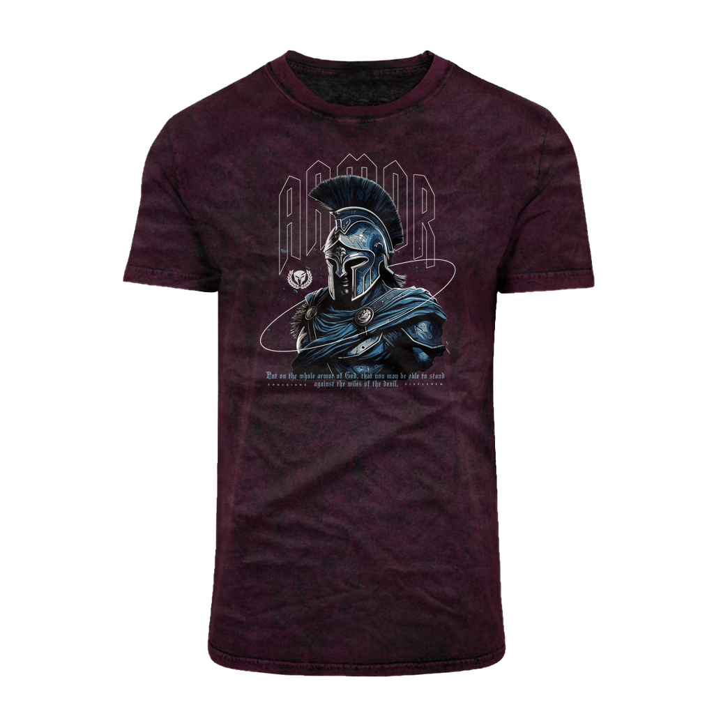 Armor of God - Blue - Acid Washed T-Shirt