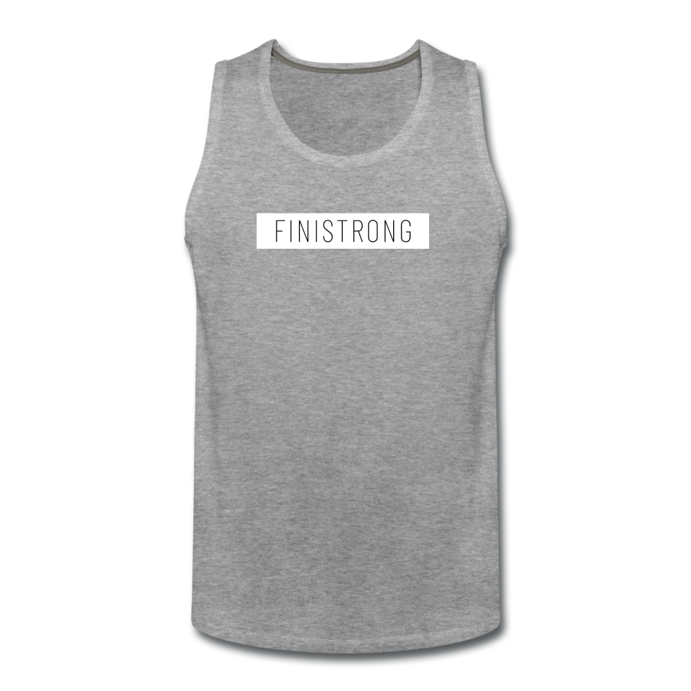 Men’s White Patch Logo Tank - heather gray