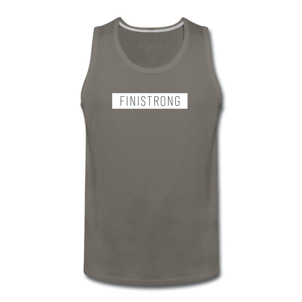 Men’s White Patch Logo Tank - asphalt gray