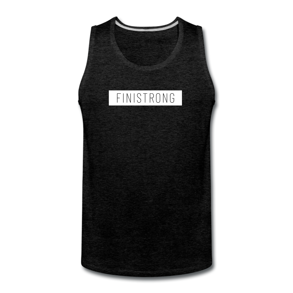 Men’s White Patch Logo Tank - charcoal gray