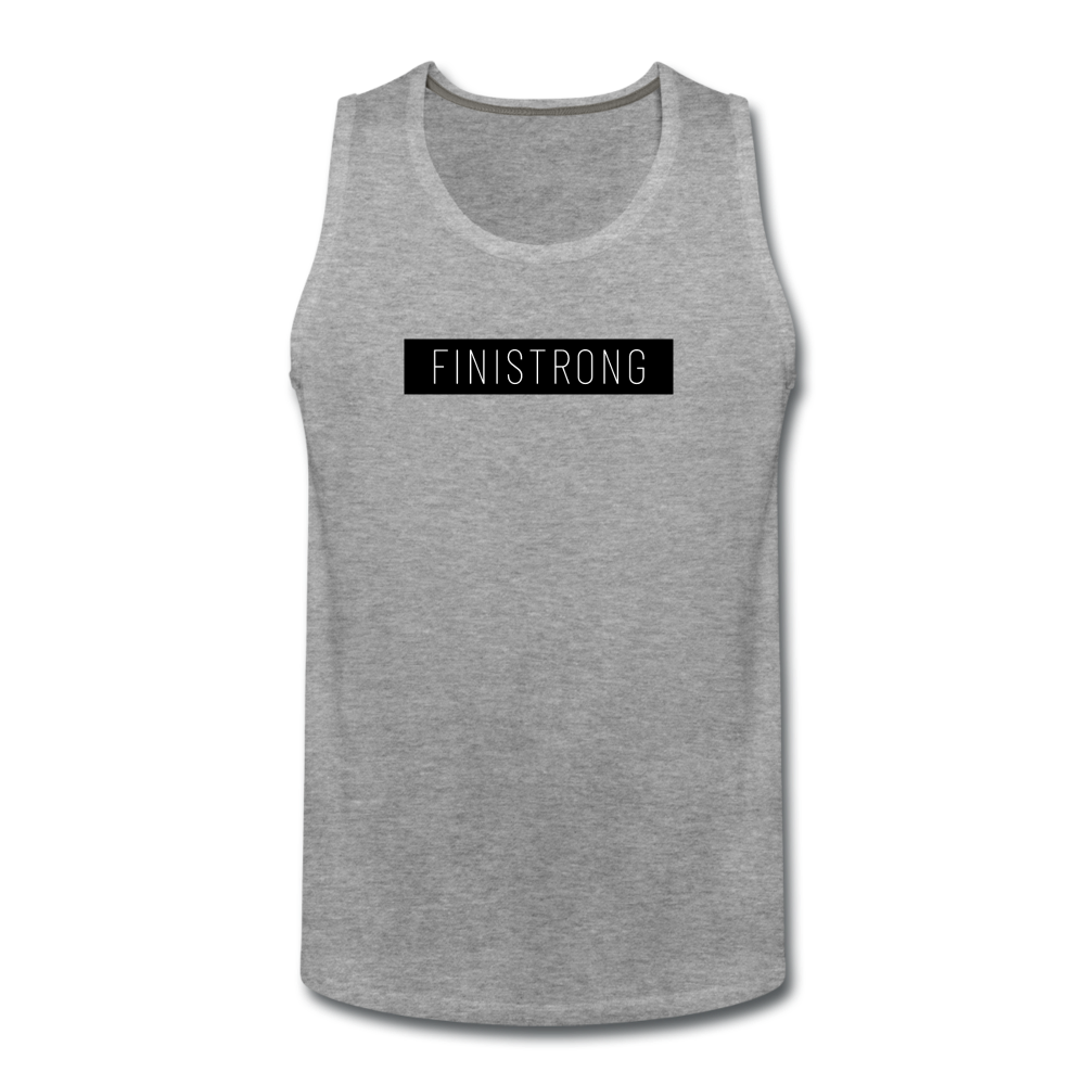 Men’s Black Patch Tank - heather gray
