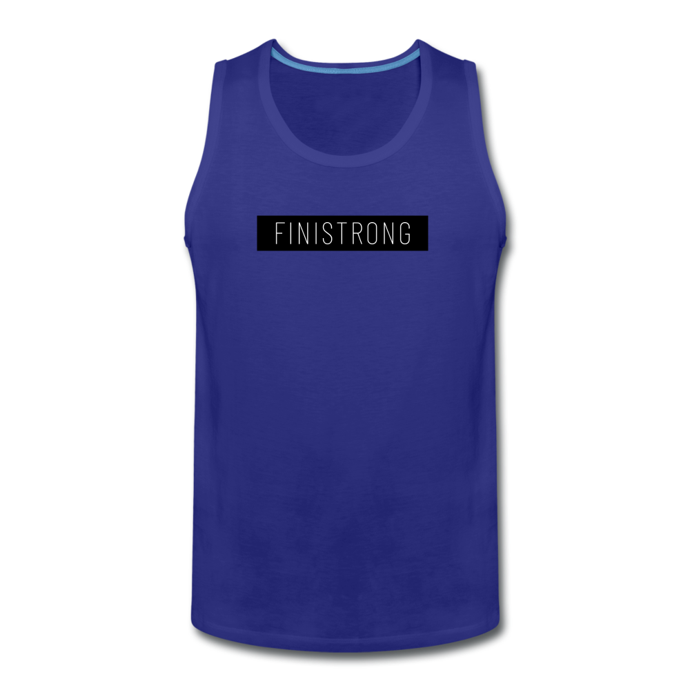 Men’s Black Patch Tank - royal blue