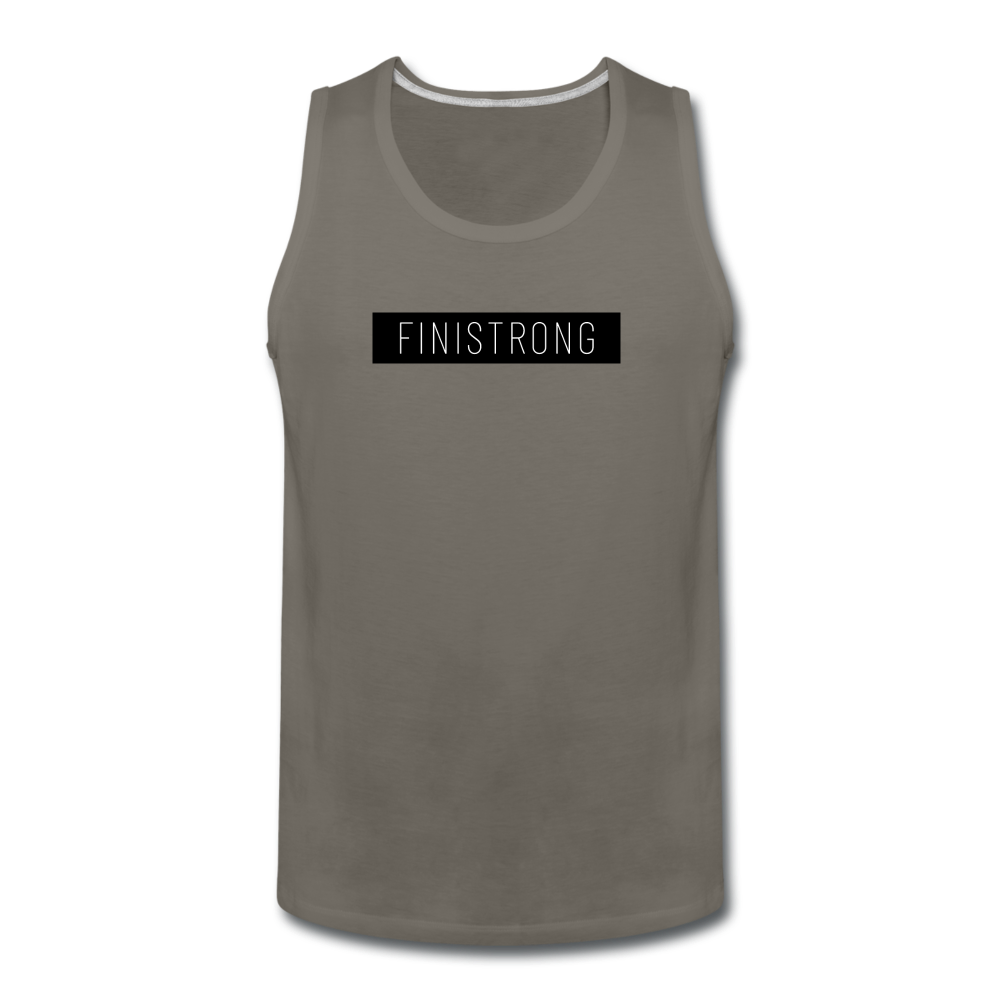 Men’s Black Patch Tank - asphalt gray