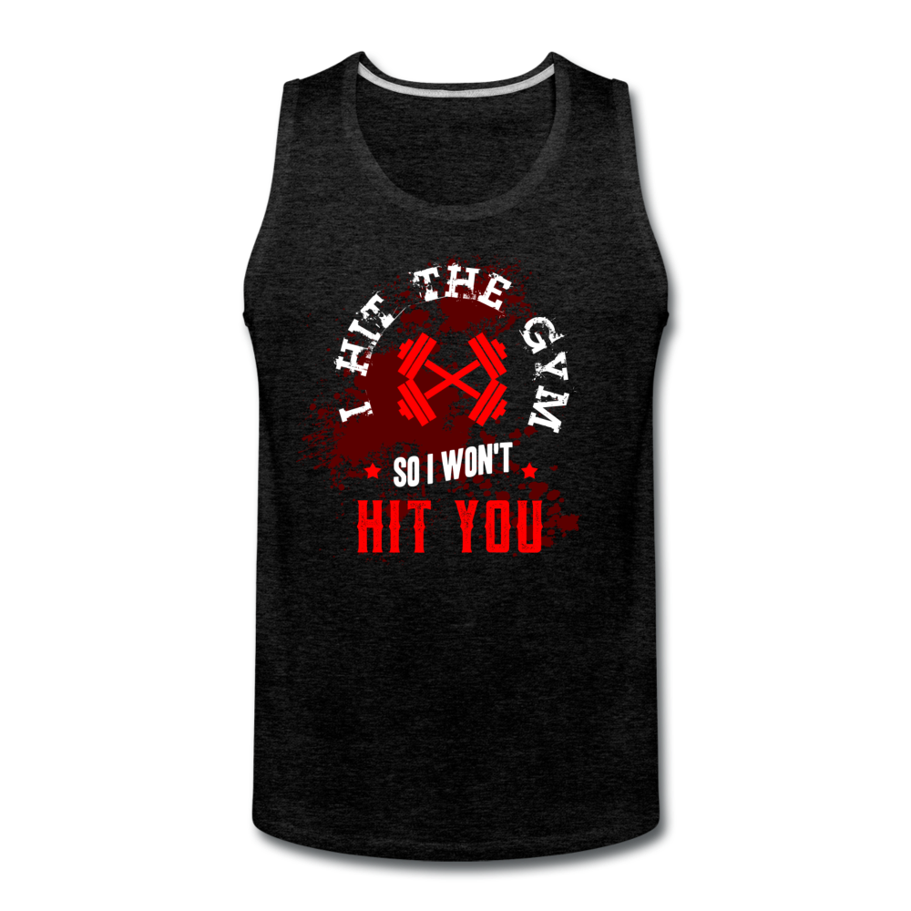 Men’s Hit The Gym Tank - charcoal gray