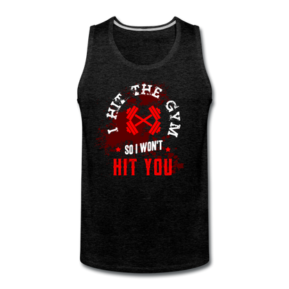 Men’s Hit The Gym Tank - charcoal gray