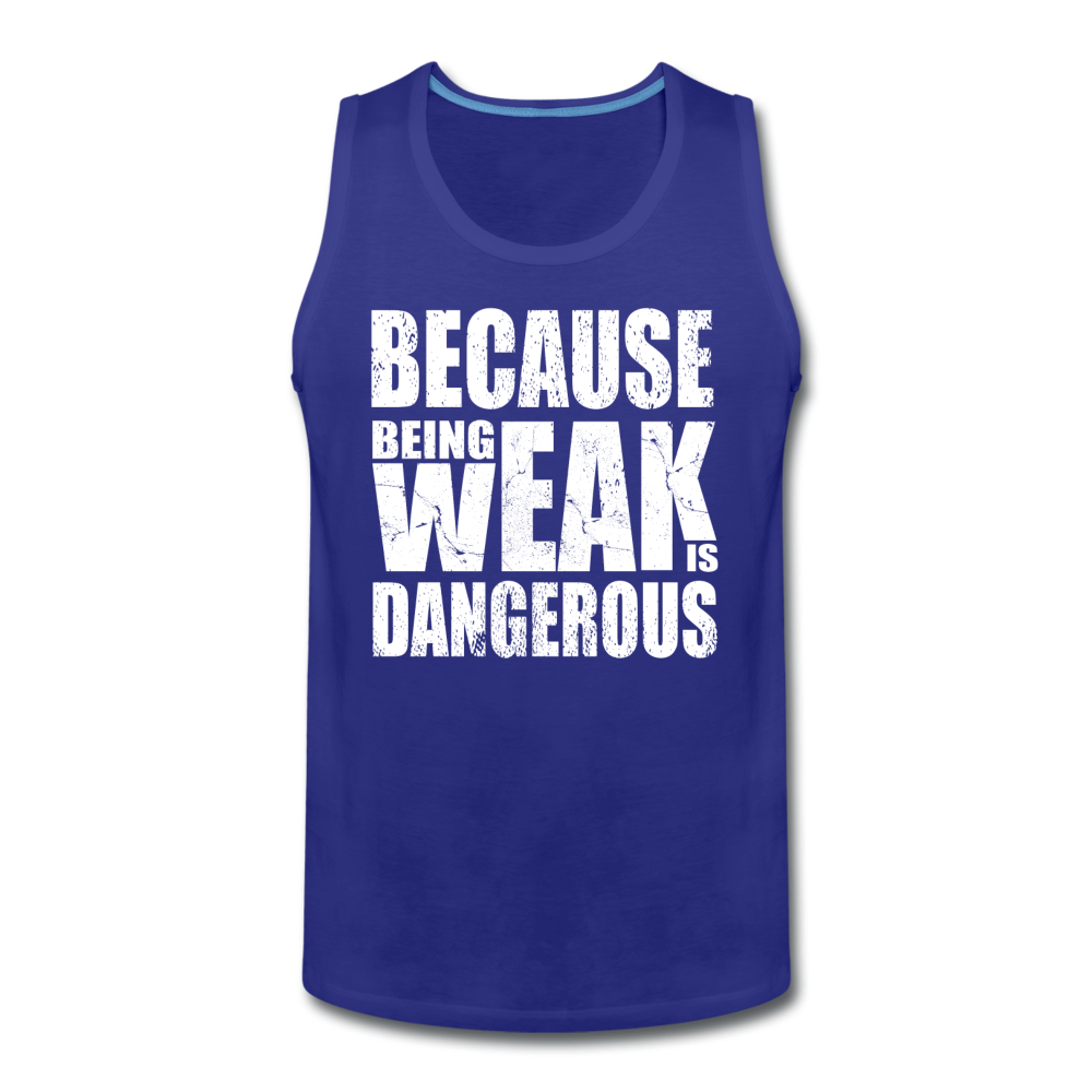Men’s Weak Is Dangerous Tank - royal blue