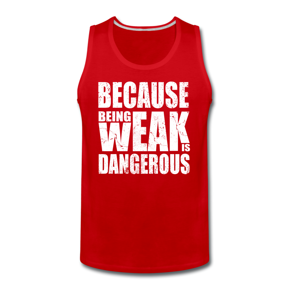 Men’s Weak Is Dangerous Tank - red