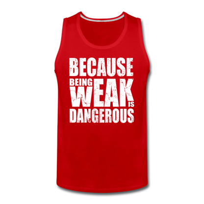 Men’s Weak Is Dangerous Tank - red